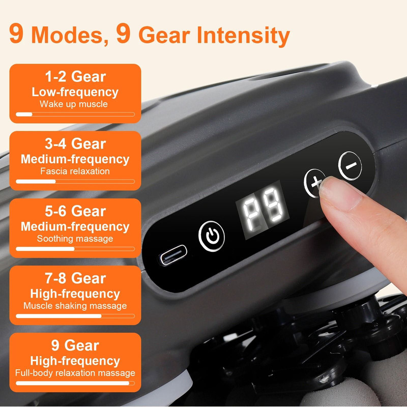 42Head Deep Tissue Fascia Massage Gun HighFrequency Muscle Relaxation Device For Shoulder Waist Ba 5