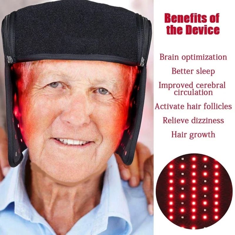 Red Light Therapy Cap  Infrared Hair Regrowth Hat For Thinning Hair Hair Loss Prevention Stress Rel 2