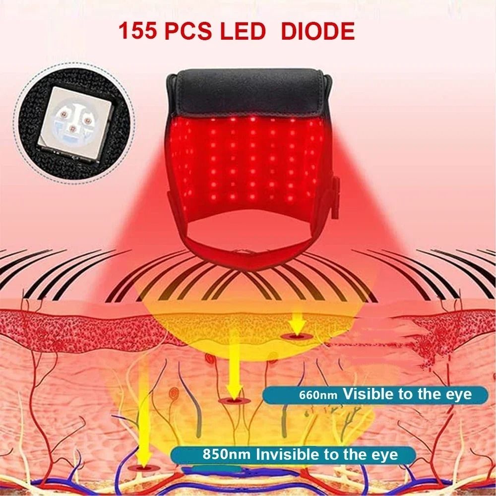 Red Light Therapy Cap  Infrared Hair Regrowth Hat For Thinning Hair Hair Loss Prevention Stress Rel 5