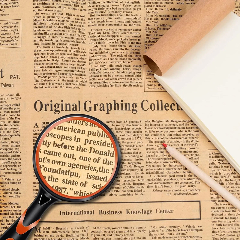 Handheld Magnifying Glass  10x NonSlip Shatterproof Magnifier For Reading Exploration And Senior Vi 2