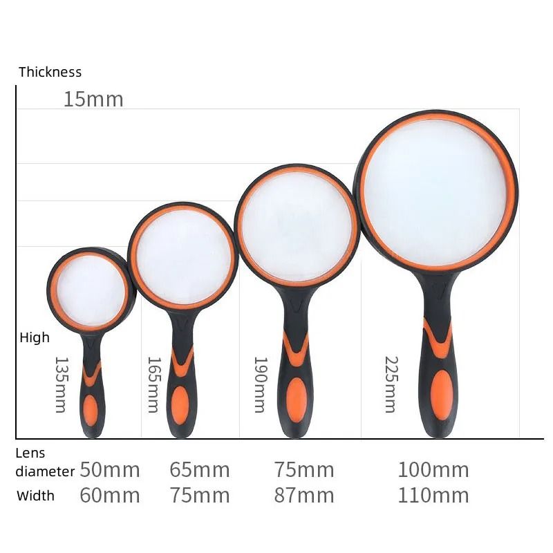 Handheld Magnifying Glass  10x NonSlip Shatterproof Magnifier For Reading Exploration And Senior Vi 5