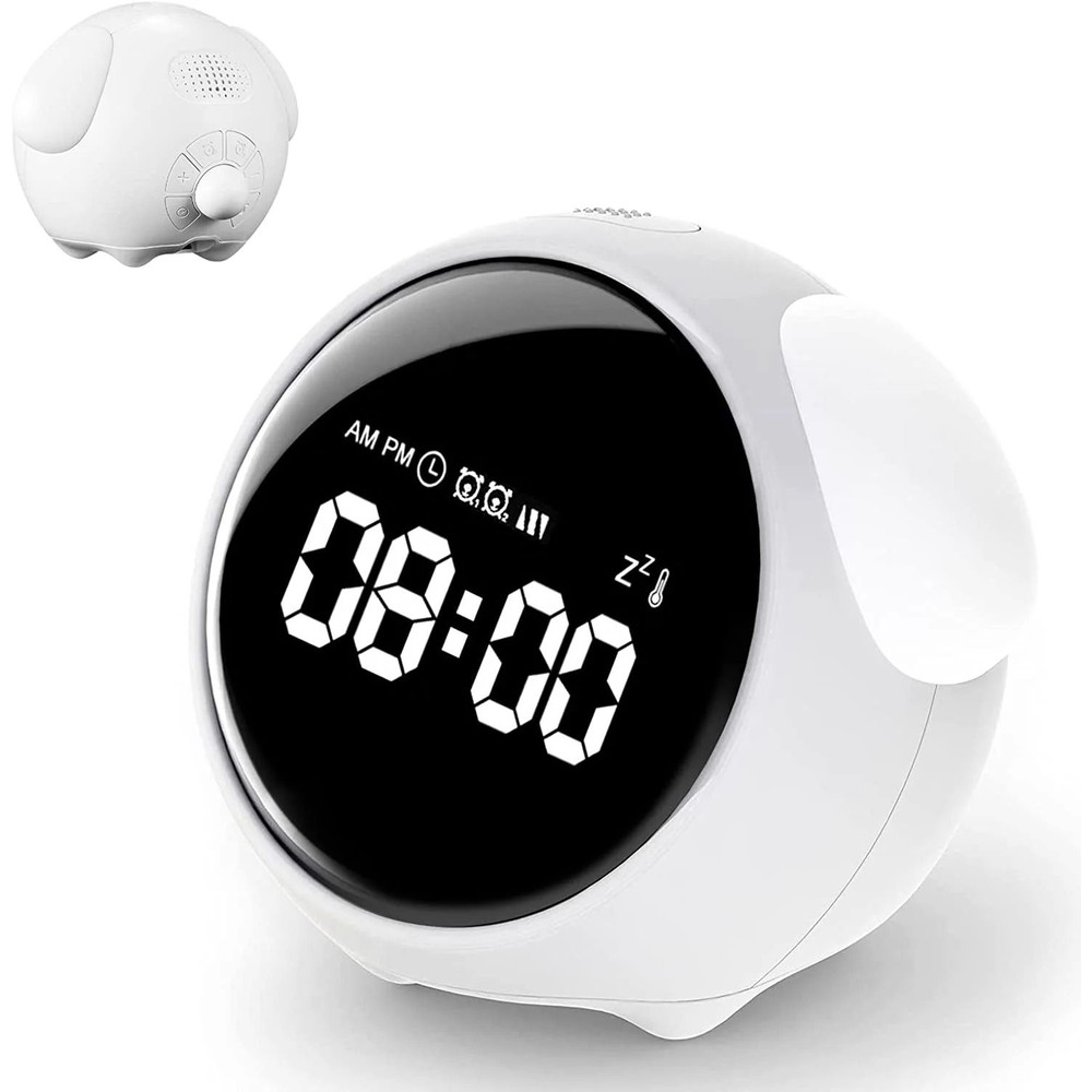 Childrens Digital Alarm Clock Cute Cartoon LED Table Clock With Light Temperature Display And Snoo 2