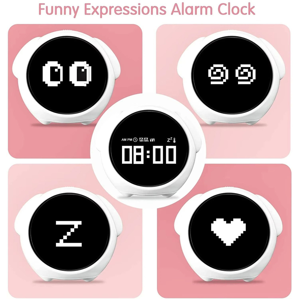 Childrens Digital Alarm Clock Cute Cartoon LED Table Clock With Light Temperature Display And Snoo 4