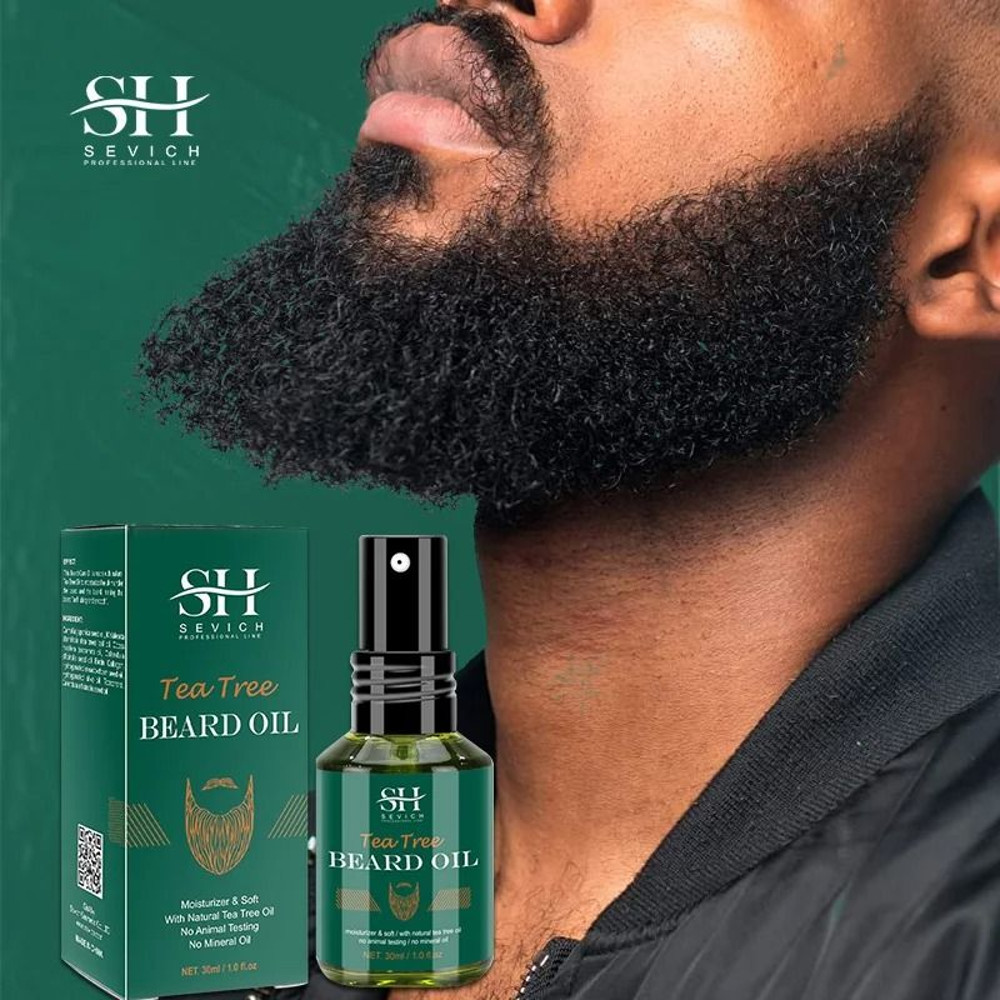 Mens Tea Tree Beard Growth Oil  FastActing Thickening Serum For Fuller Softer And Healthier Beards  2