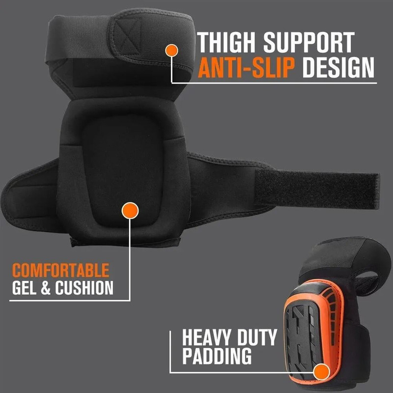 Professional Heavy Duty Knee Pads With Double Gel Cushion And EVA Foam Padding Adjustable NonSlip 4