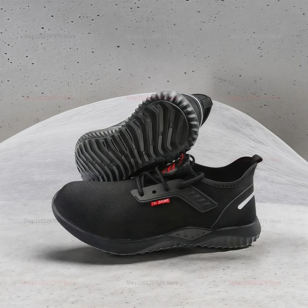 Mens Breathable Steel Toe Work Sneakers  Lightweight AntiSmash AntiSlip Safety Shoes For Constructi 3