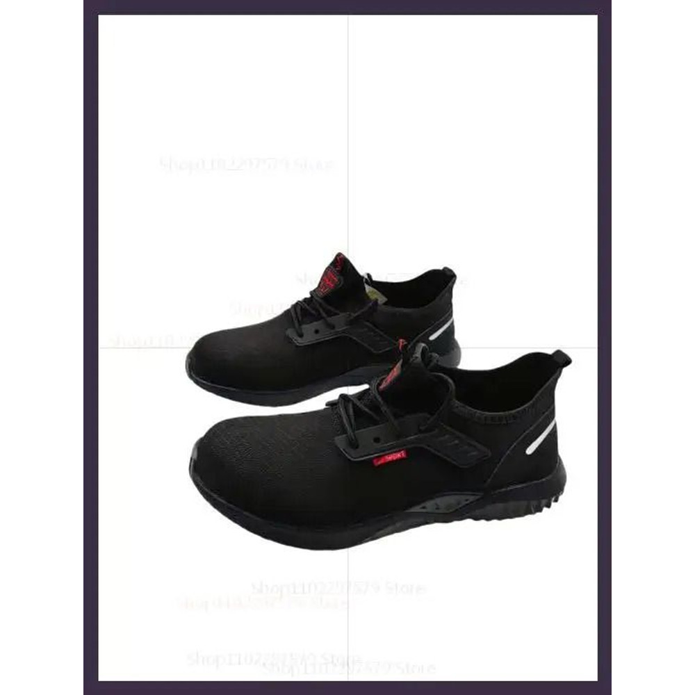 Mens Breathable Steel Toe Work Sneakers  Lightweight AntiSmash AntiSlip Safety Shoes For Constructi 8