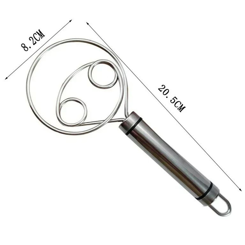 Stainless Steel Danish Dough Whisk With Wooden Handle  Artisan Bread And Pastry Mixer For Effortles 7
