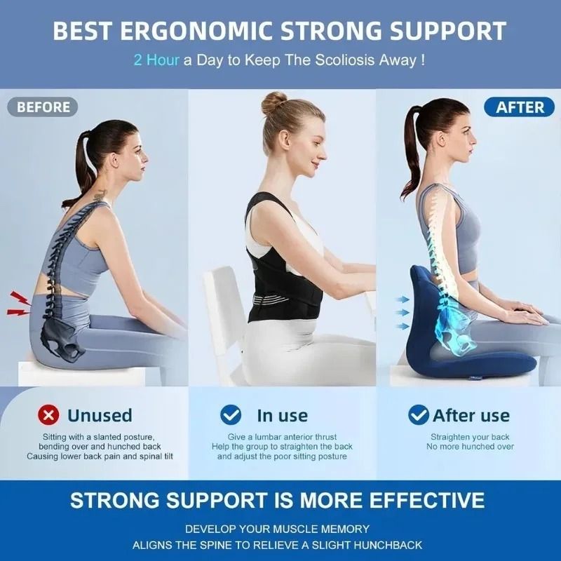 Back Shoulders Support Posture Corrector For Women Gym Rehabilitation Yoga Back Belt Lumbar Support 2
