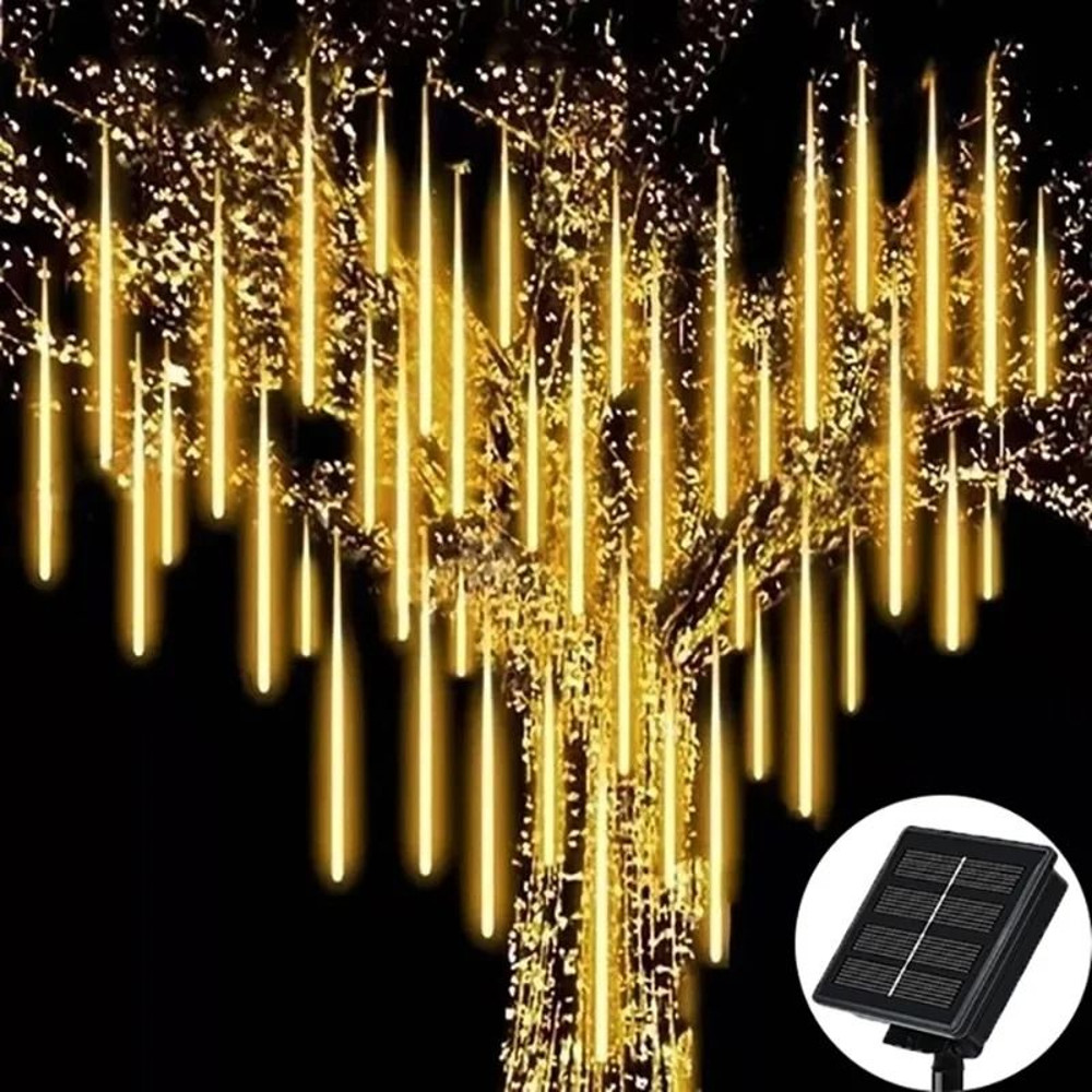 Solar Meteor Shower String Lights Waterproof Garden Decor For Christmas Weddings And Parties 7