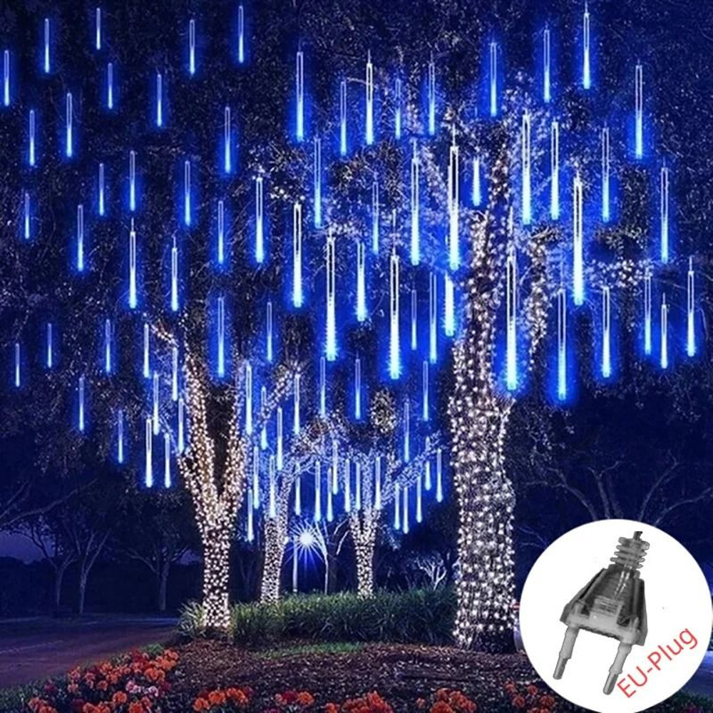 Solar Meteor Shower String Lights Waterproof Garden Decor For Christmas Weddings And Parties 13