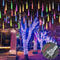 Solar Meteor Shower String Lights Waterproof Garden Decor For Christmas Weddings And Parties 17