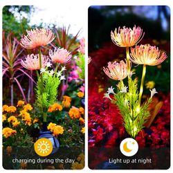 solar powered flower garden lights – outdoor waterproof decorative lawn and pathway lamps