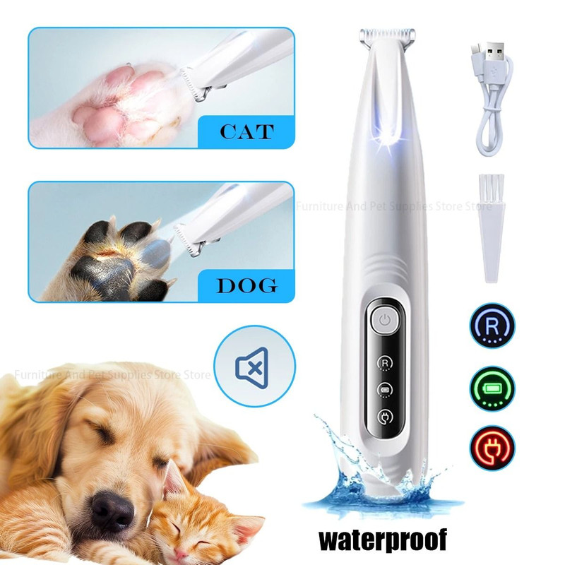 Waterproof Pet Paw Trimmer With LED Light And Display For Safe Precise Grooming 1