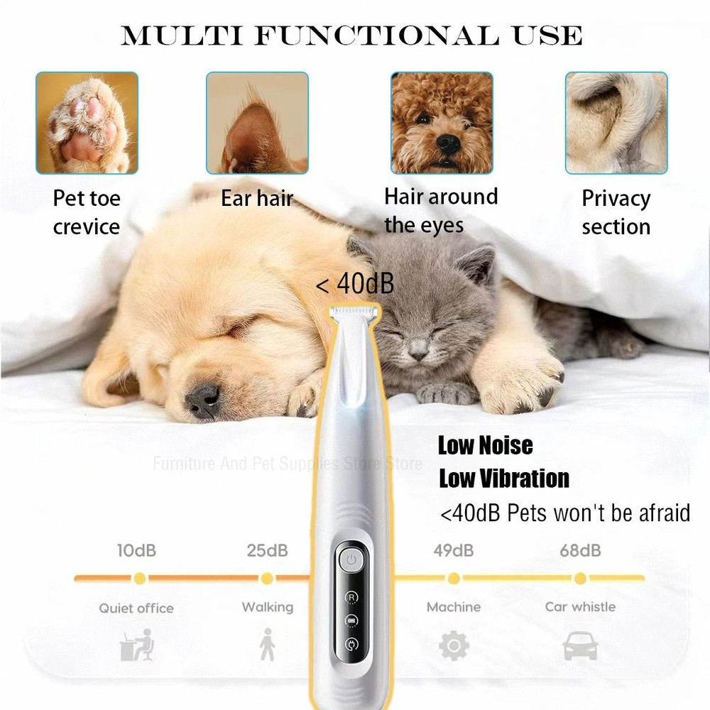 Waterproof Pet Paw Trimmer With LED Light And Display For Safe Precise Grooming 4