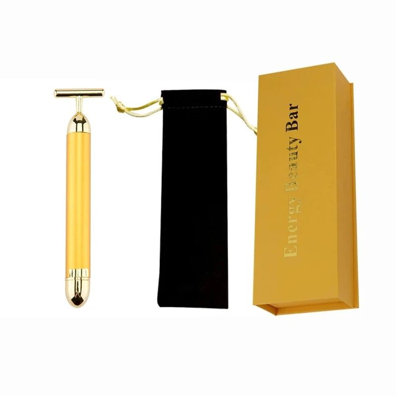 24K Gold Beauty Roller Vibrating Face Massager For Skin Tightening And Lifting 10