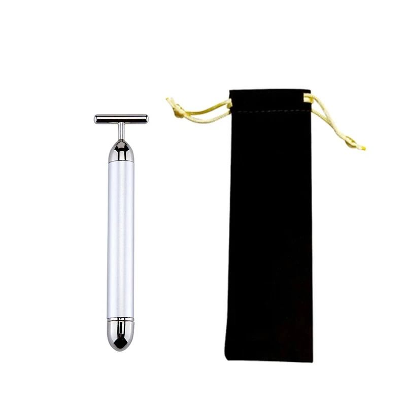 24K Gold Beauty Roller Vibrating Face Massager For Skin Tightening And Lifting 14