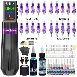 professional wireless tattoo pen kit – 3-in-1 permanent makeup and tattoo machine set with power supply, needles and acc