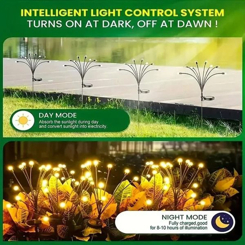 Solar Firefly Outdoor Lights LED Garden Landscape Pathway Lawn Lamp 1