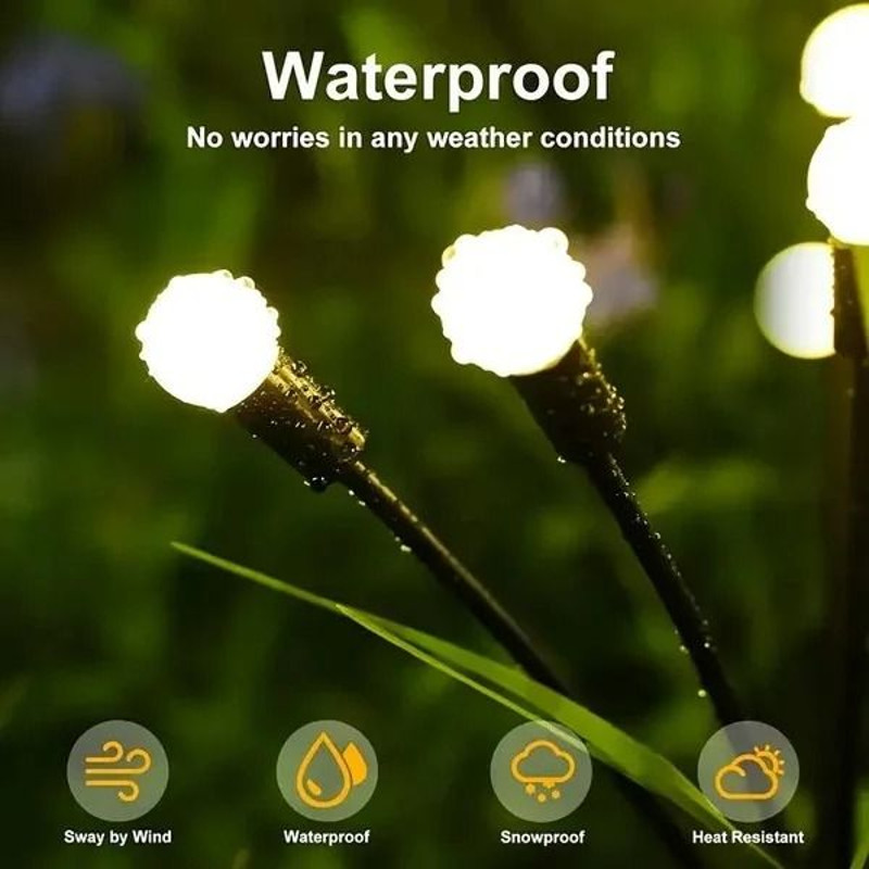 Solar Firefly Outdoor Lights LED Garden Landscape Pathway Lawn Lamp 2