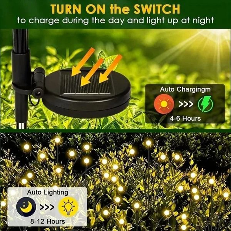 Solar Firefly Outdoor Lights LED Garden Landscape Pathway Lawn Lamp 3