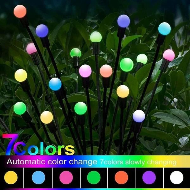 Solar Firefly Outdoor Lights LED Garden Landscape Pathway Lawn Lamp 6