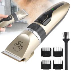 rechargeable pet hair clipper grooming trimmer set for dogs cats and rabbits low noise electric shaver