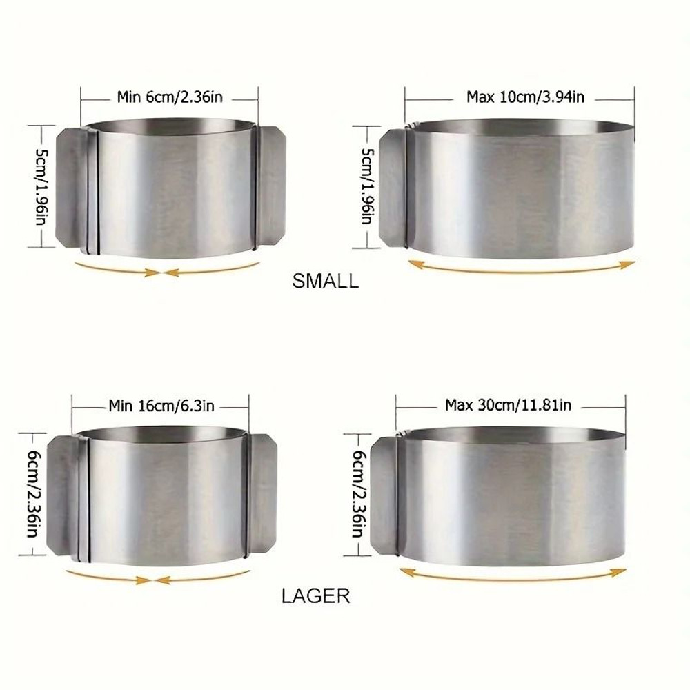 Adjustable Stainless Steel Cake Ring Round Mousse Mold For Baking Cheesecake And Dessert Layering 3
