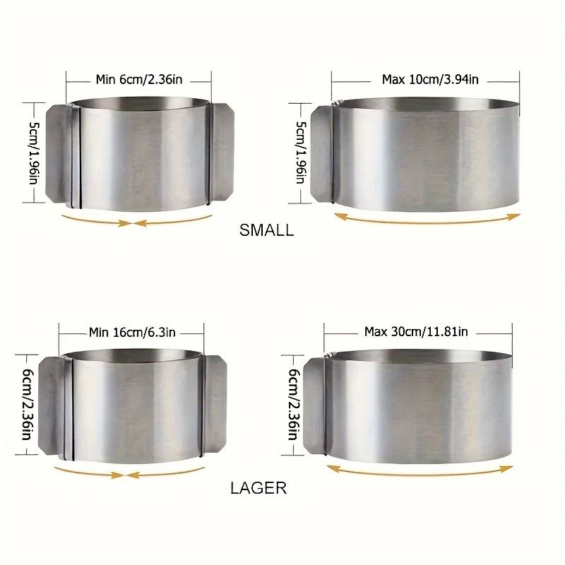 Adjustable Stainless Steel Cake Ring Round Mousse Mold For Baking Cheesecake And Dessert Layering 3