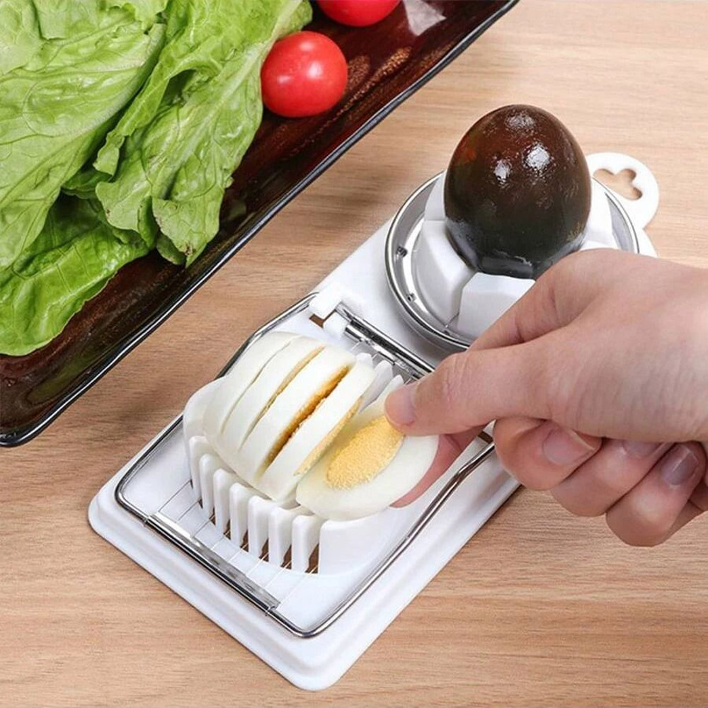 2in1 Stainless Steel Egg Cutter Multifunctional Kitchen Tool With Durable Wire Slicer And Hanging 1