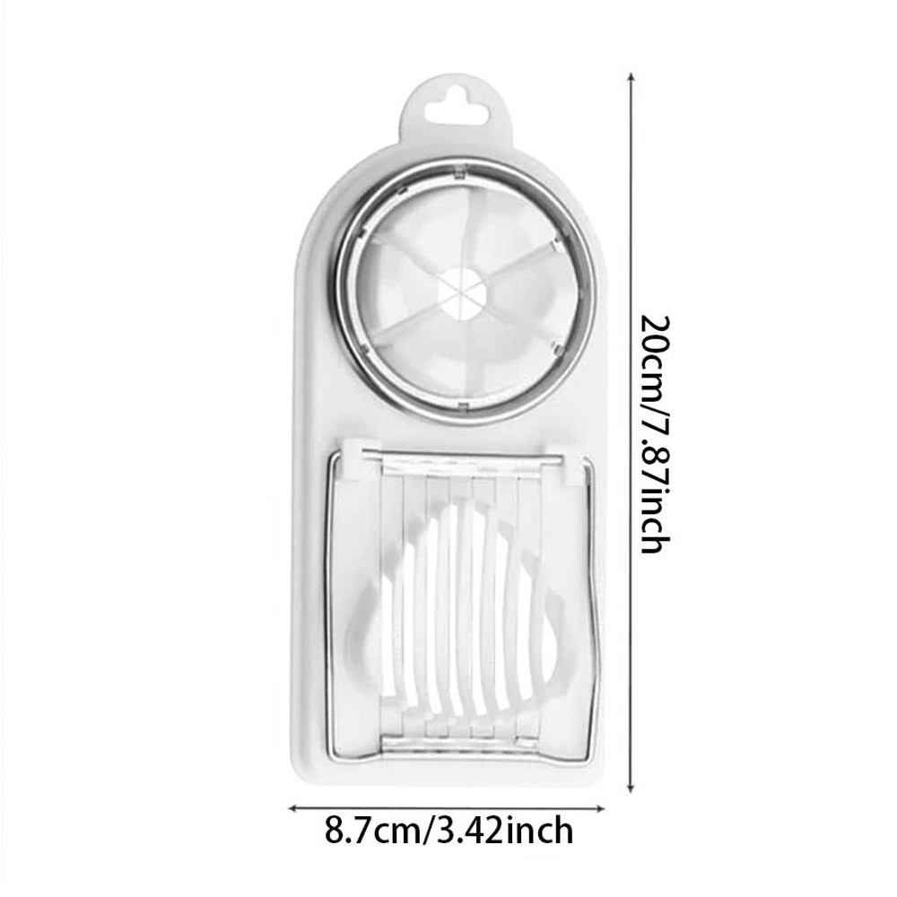 2in1 Stainless Steel Egg Cutter Multifunctional Kitchen Tool With Durable Wire Slicer And Hanging 7