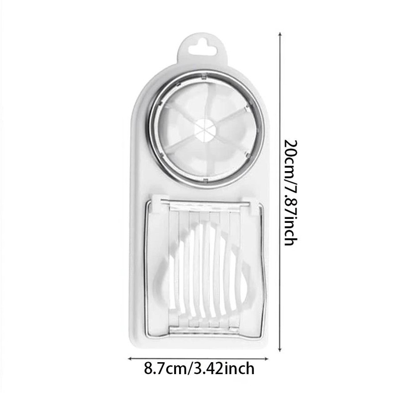 2in1 Stainless Steel Egg Cutter Multifunctional Kitchen Tool With Durable Wire Slicer And Hanging 7