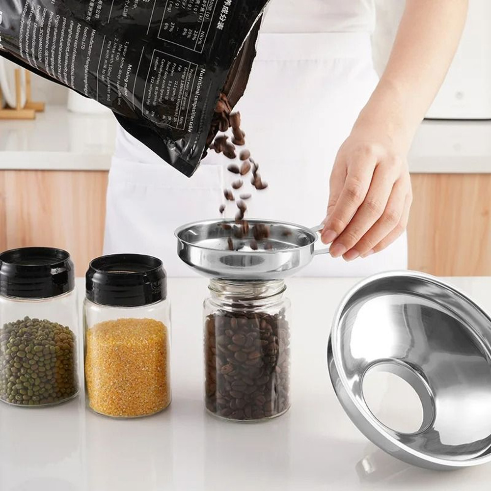 Stainless Steel Wide Mouth Funnel Multipurpose Kitchen Funnel For Canning Jam Oil And Liquid Trans 2