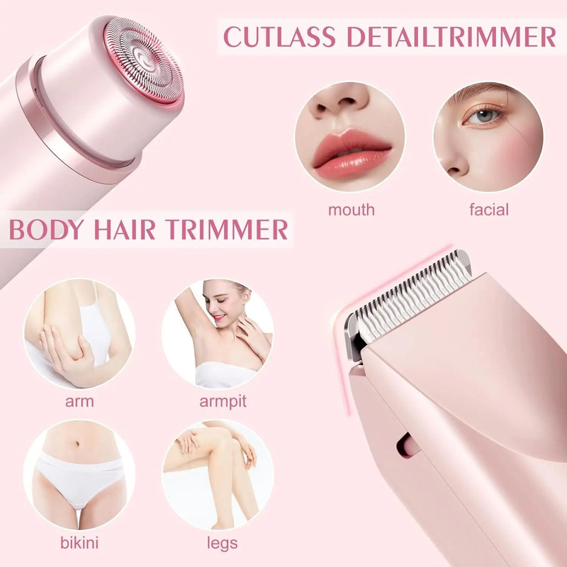 Electric Razor For Women Painless 2 In 1 Body And Facial Hair Remover 6