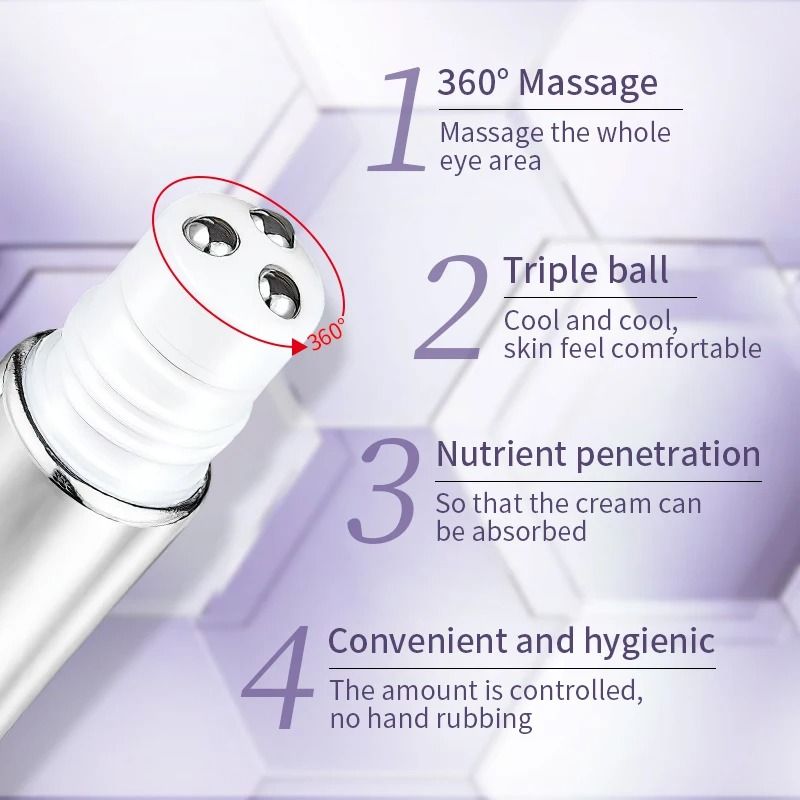 Anti Wrinkle And Dark Circle Eye Cream Roller Massager With Hyaluronic Acid 3