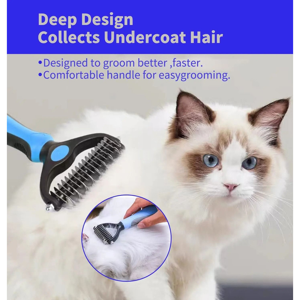 Professional Pet Deshedding Brush For Dogs And Cats 3