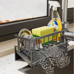 drill free sink organizer and multi use sponge holder
