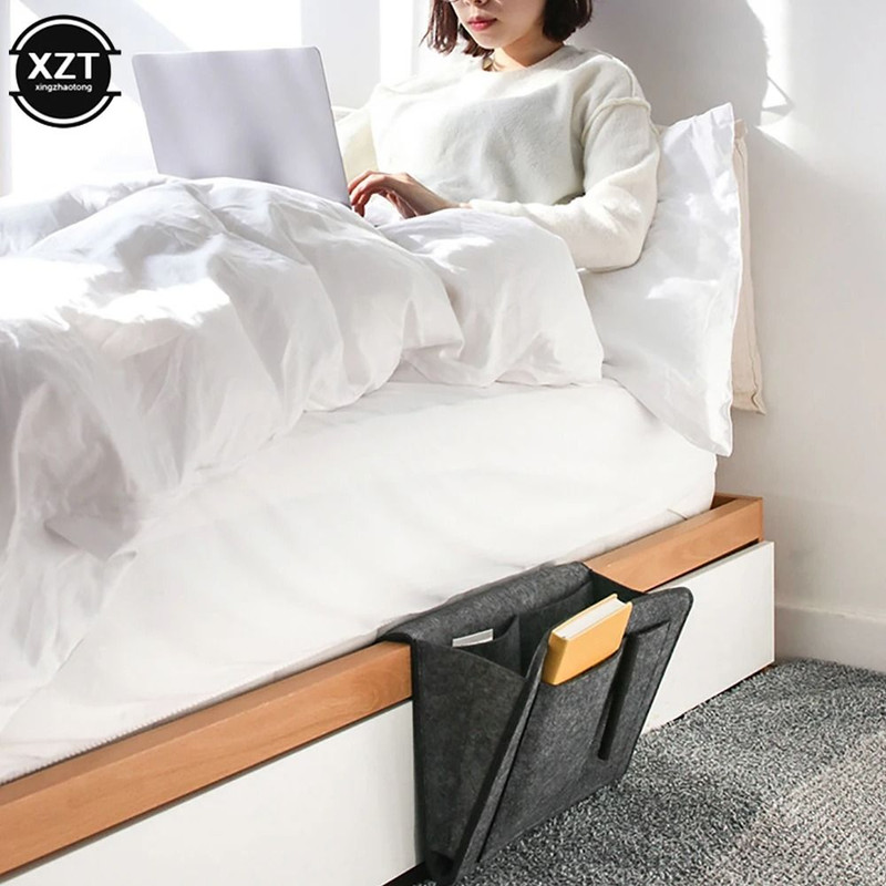 Felt Bedside Storage Organizer With Pockets For Phone Books And Accessories 5