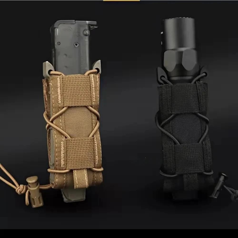 Tactical Magazine Pouch 9mm Pistol Mag Holder MOLLE Flashlight And Knife Holster For Hunting And Sh 4