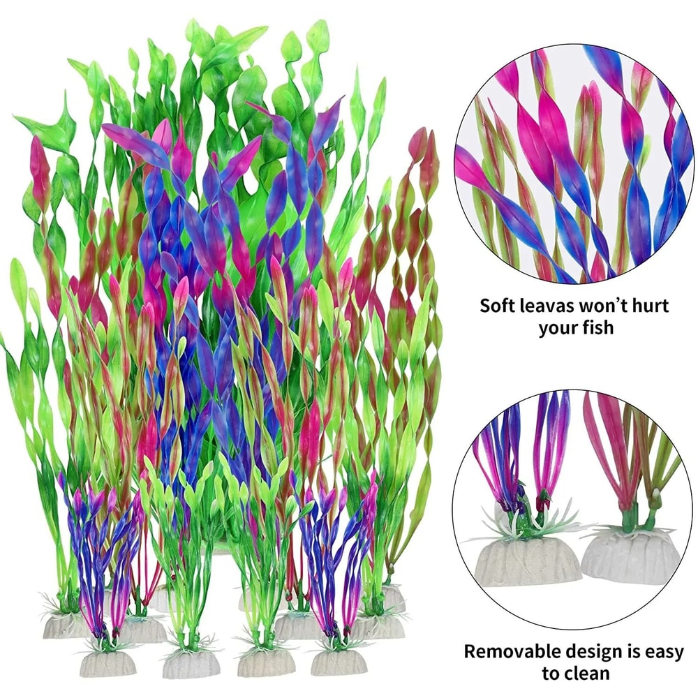 Artificial Aquarium Plants With Ceramic Base 4