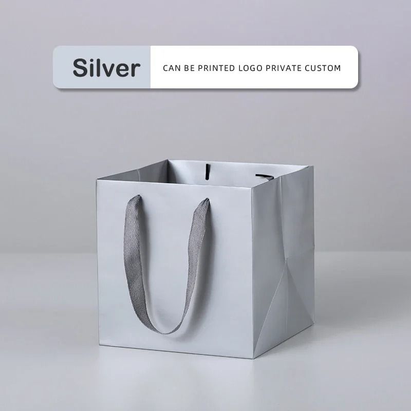 10 Pcs Kraft Paper Gift Bags With Handles 10