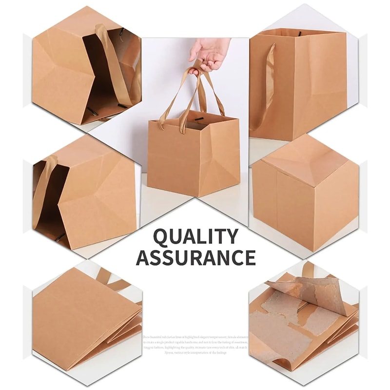 10 Pcs Kraft Paper Gift Bags With Handles 3