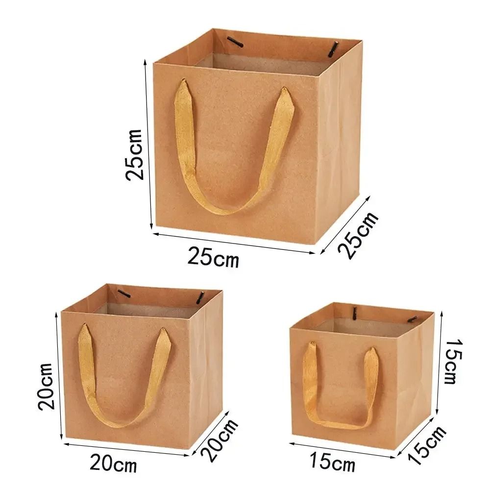 10 Pcs Kraft Paper Gift Bags With Handles 4