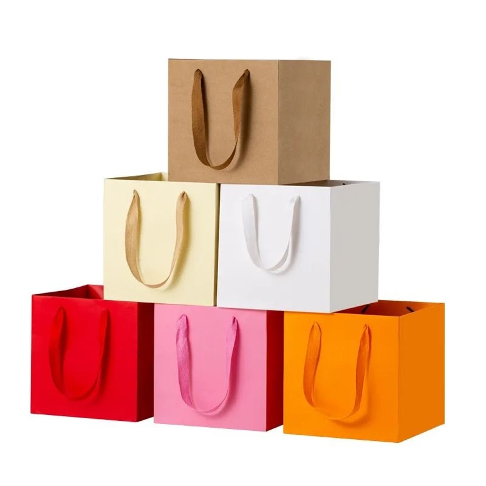 10 Pcs Kraft Paper Gift Bags With Handles 5