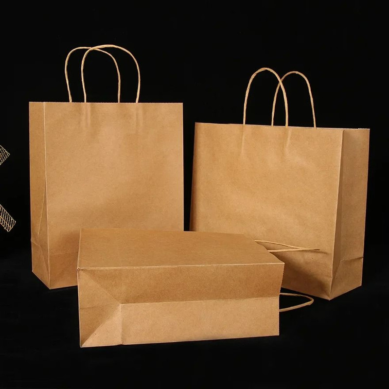 10 Pcs Large Kraft Paper Gift Bags With Handles 2