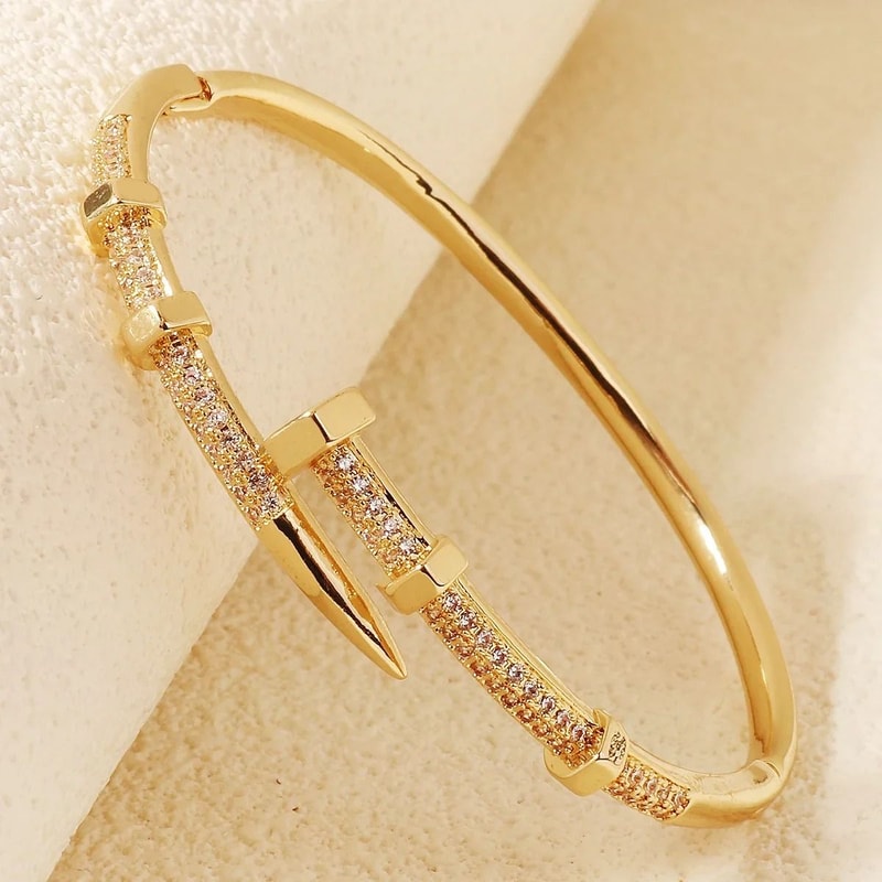 Elegant Zircon Nail Design Bracelet For Women 2