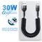 30W Fast Charging Retractable Car Charger Cable For IPhone 0