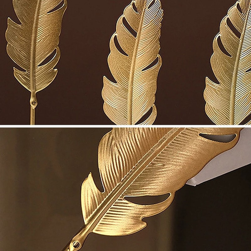 Nordic Gold Ginkgo Leaf Sculpture Home And Office Decorative Ornament 4