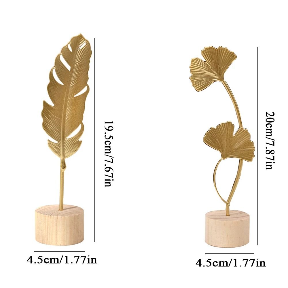 Nordic Gold Ginkgo Leaf Sculpture Home And Office Decorative Ornament 6