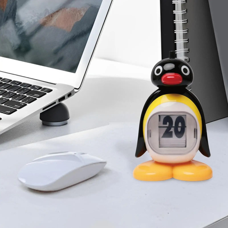 Retro Penguin Perpetual Calendar Decorative Desktop Ornament 2